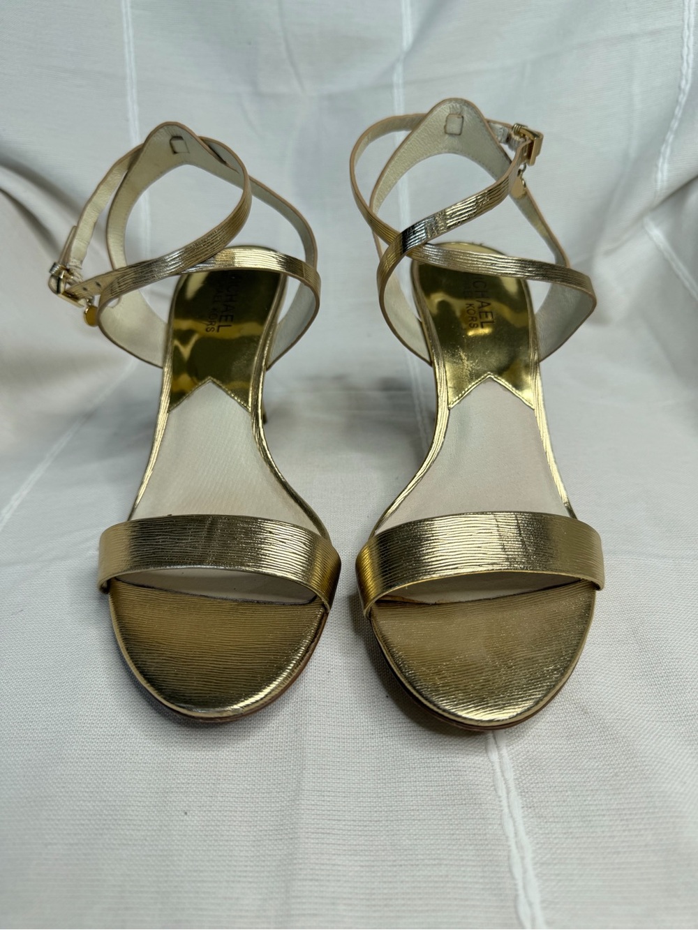Michael Kors Metallic Gold Strappy Heeled Sandals